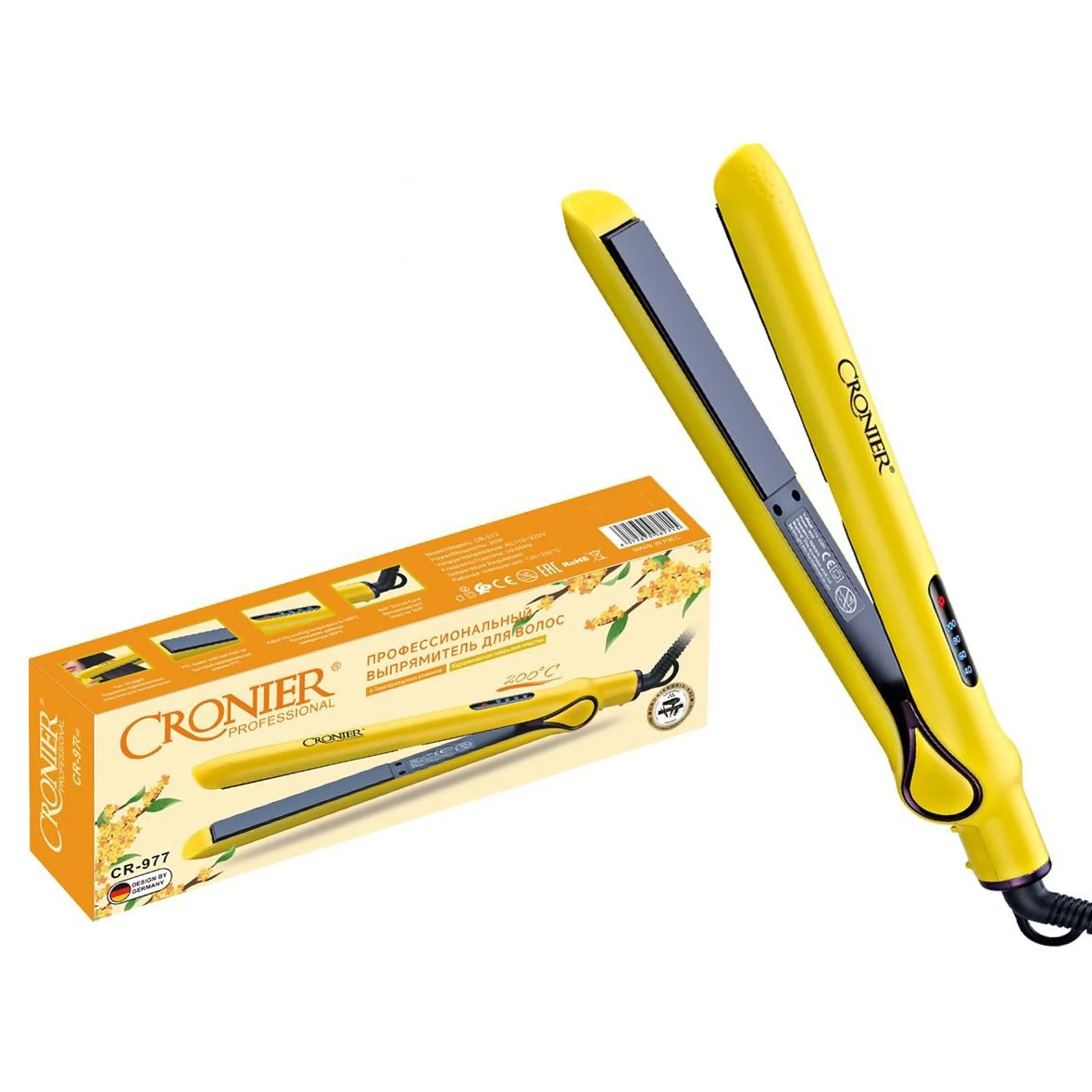 Saç düzləşdirici Cronier CR-977 sarı