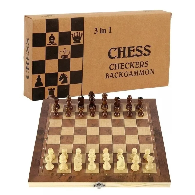 Chess + checkers + backgammon (3 in 1) WS0538, wooden, 29x29 cm