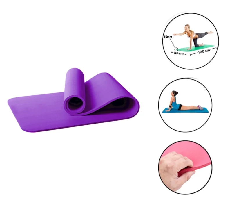 Yoga mat WS0689, purple, 180x80x1.5 cm
