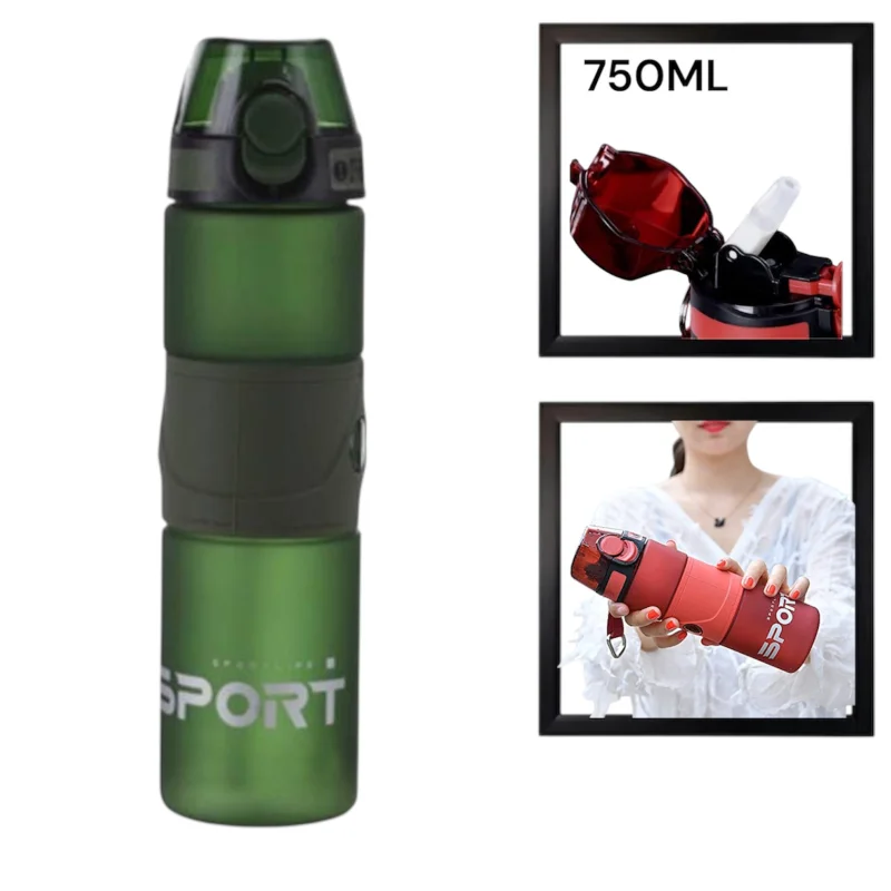 İdman su qabı WS1267, yaşıl, 750 ml