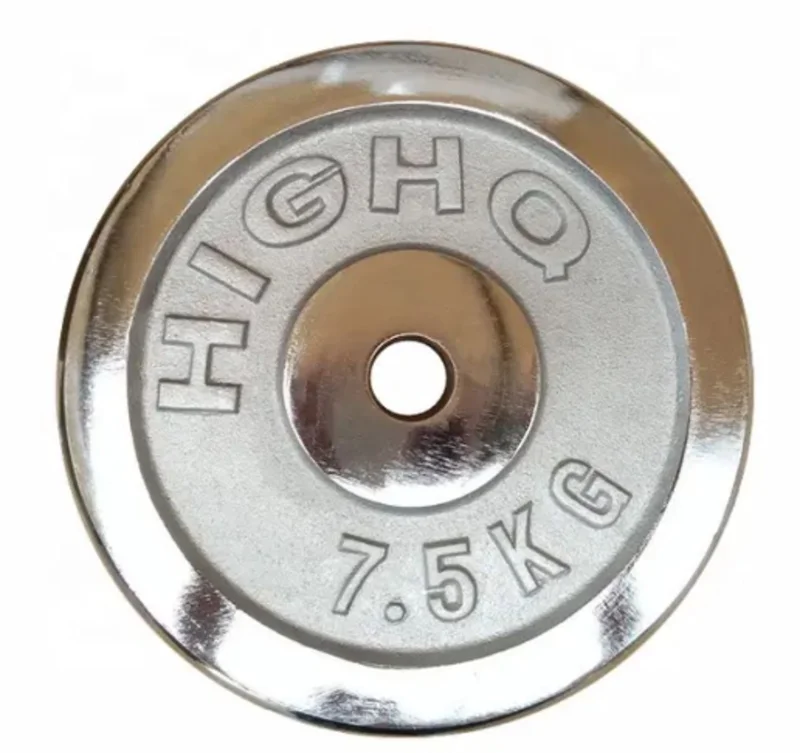 Barbell disc WS0894, 2 pcs x 7.5 kg, diameter 30 mm, chrome, rustproof, for F30 dumbbells and barbells