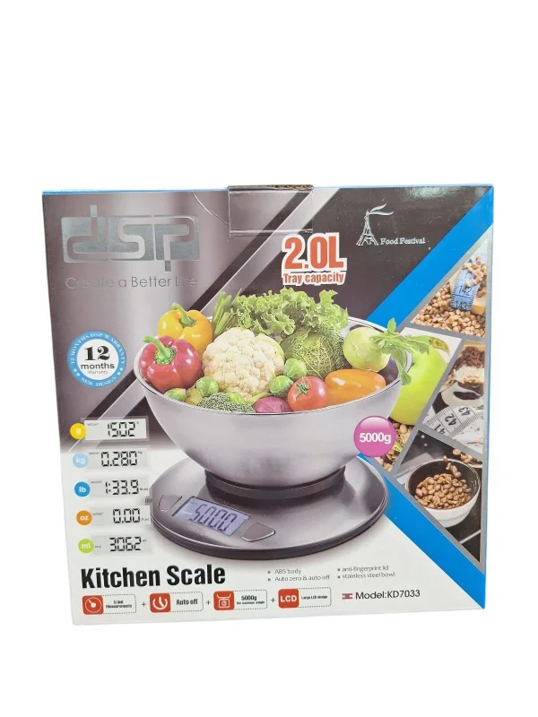 Mətbəx tərəziləri, rəqəmsal, peşəkar, paslanmayan poladdan, 2.0 l - KD7033