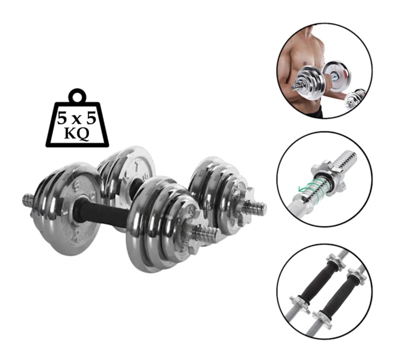 Dumbbell set KIS, 5 x 5 k, nickel, 2 pcs