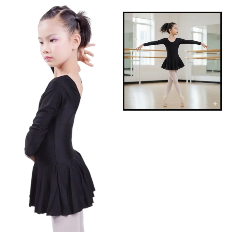Rhythmic gymnastics dress WS2119, black, fabric, size S
