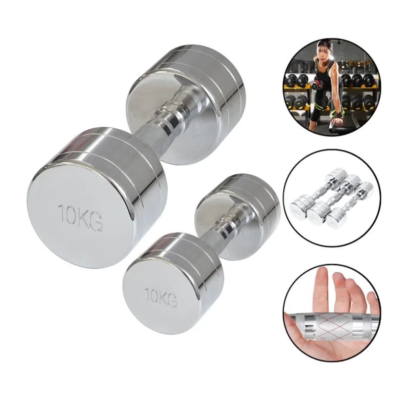 Dumbbells WS0048, 10 kg x 2 pcs, nickel