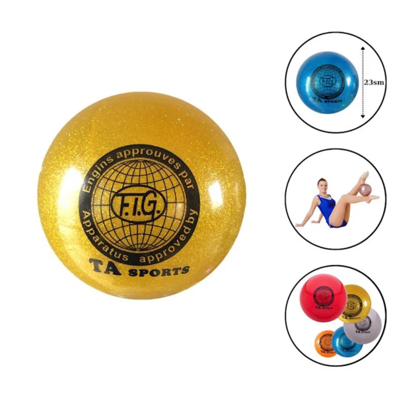 Rhythmic gymnastics ball WS0661, gold, 23 cm