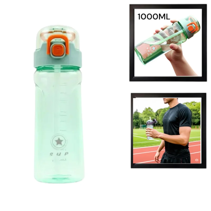 İdman su qabı WS1264, yaşıl, 1 l