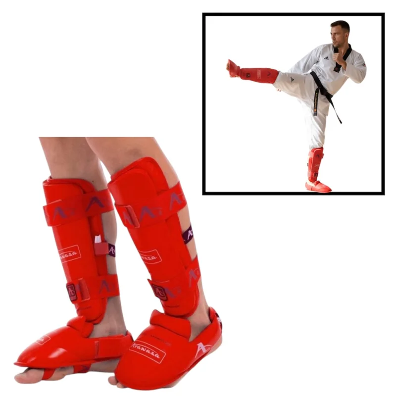 Martial arts accessories Aravaza karate foot guard (shitki), red, XL - WS2559_XL