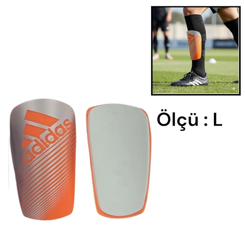 Football shin guards, orange, size L - WS1723