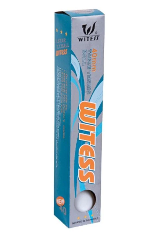 Table tennis ball set Witess, 6 pcs, white, 40mm - WS0871