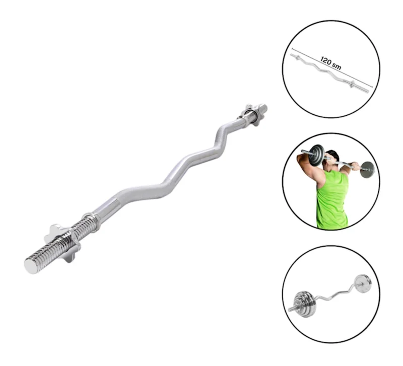 Ştanq üçün qrif WS0078 F30 az əyilmiş, 120 sm, gümüşü