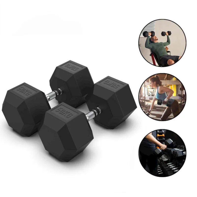 Dumbbells WS0066 50 kg, 2 pcs, black