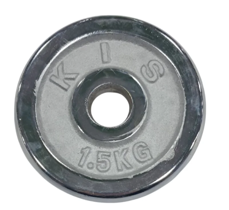 Barbell disc, 2 pieces, 1.5 kg, diameter 30 mm, chrome, rustproof, for F30 dumbbells and barbells