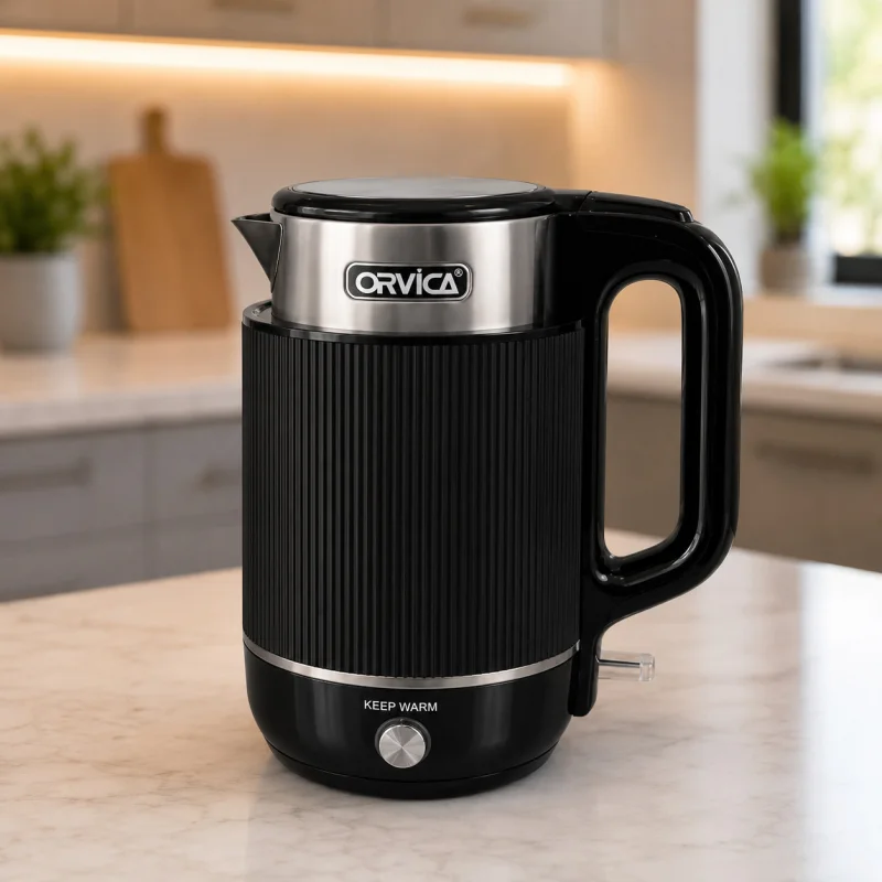 Elektrik çaydan Orvica ORM-8041, 2.2 l, Qara, 2400 Vt