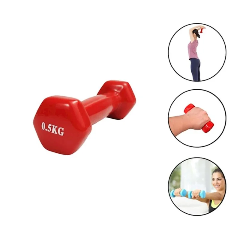 Dumbbell set WS0014, 2 pcs x 0.5 kg, red