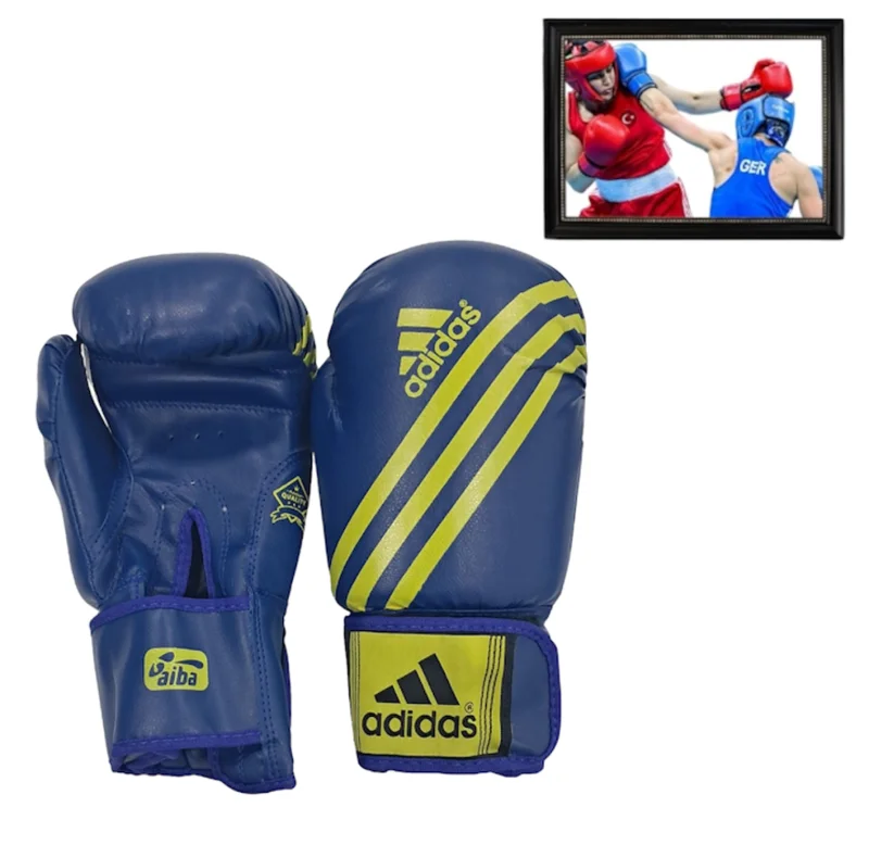 Boxing gloves, polyurethane, blue, size 12