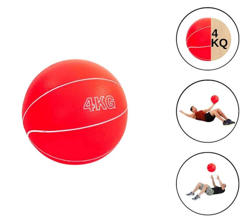 Medicine ball WS0367, synthetic rubber, orange, 4 kg