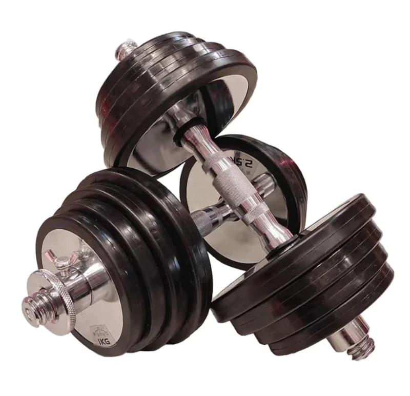 Dumbbells WS0038, 30 kg x 2 pcs, rubber coating