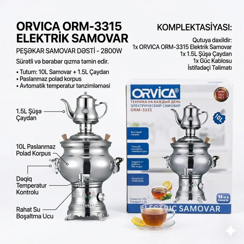 Samovar Orvica ORM-3315 2800 Vt