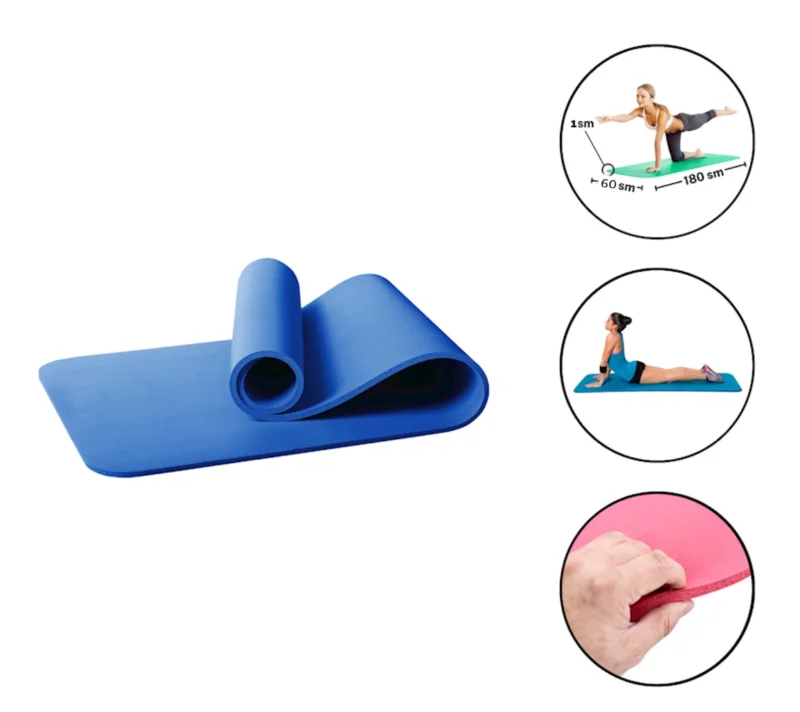 Yoga mat WS0673, blue, 180x60x1 cm