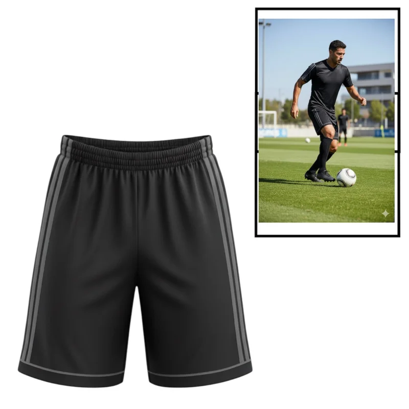 Shorts for fans WS1944, black, fabric, size XL