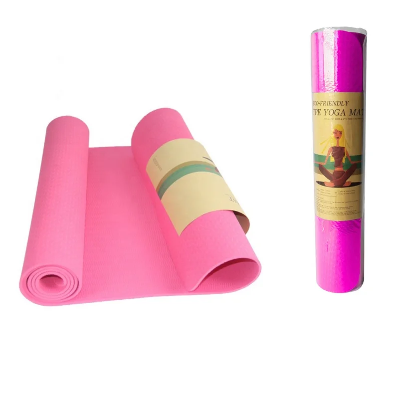 Yoga mat WS0738, pink, 180x61x0.6 cm
