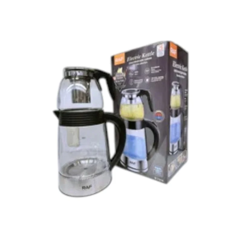Elektrik çaydan DSP 1286 dəst, 1.7 L + 0.6 L, 1850–2200 Vt, borosilikat şüşə və paslanmayan polad - wel149