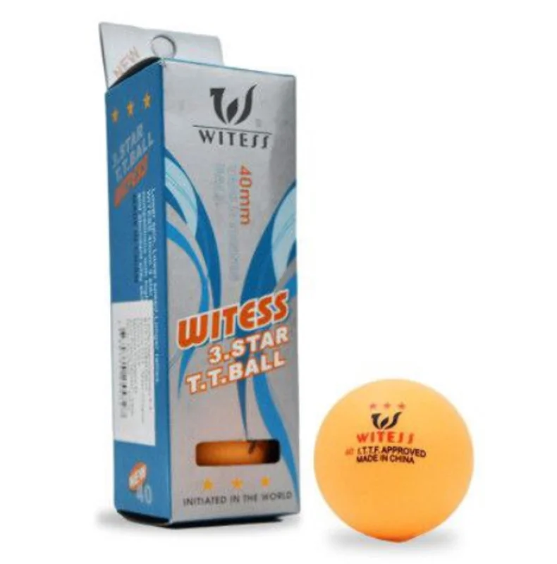 Masaüstü tennis üçün top dəsti Witess, 3 əd, sarı - WS0870
