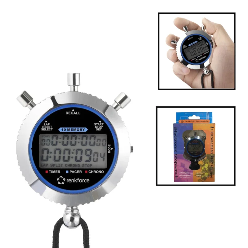 Football equipment and accessories stopwatch, nickel, 10-person, chrome stainless steel - WS2018