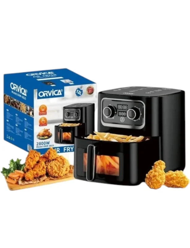 Aerofritür Orvica ORM-8825, 2800W, 12L, mexaniki idarəetmə, taymer, ekran, yapışmayan örtüklü çıxarıla bilən qab, yağ axıdılması sistemi - electrostore185