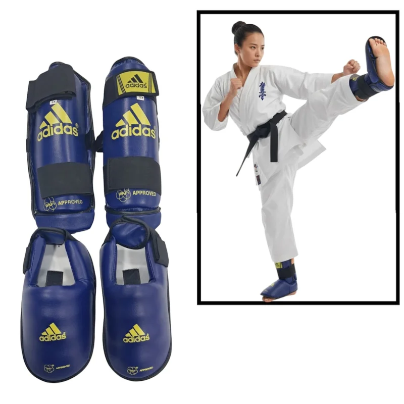 Martial arts accessories Adidas karate shin guards, blue, size S - WS2556_S