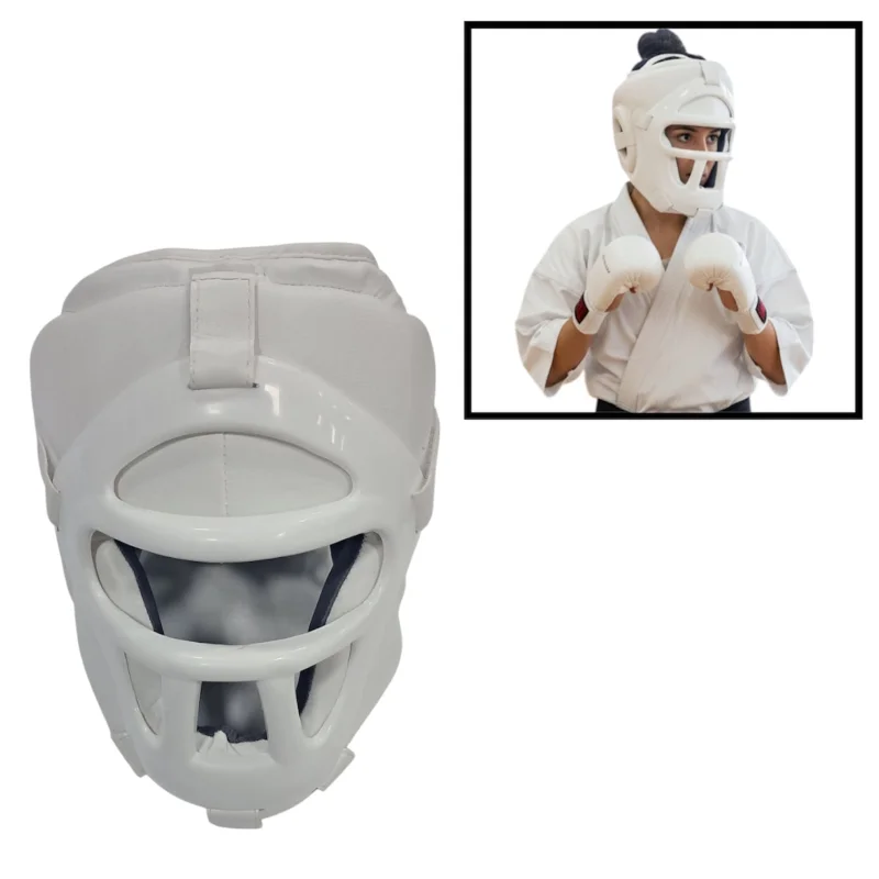 Martial arts accessories Adidas karate helmet with mask, white, size S - WS2554_S
