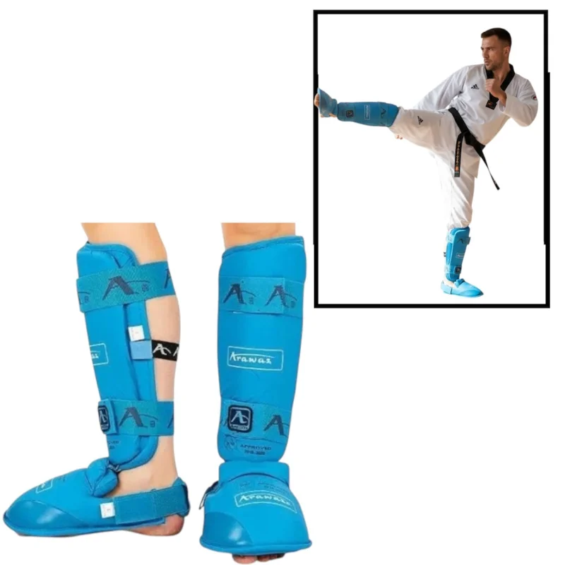 Martial arts accessories Aravaza karate leg guards, blue, size XL - WS2558_XL