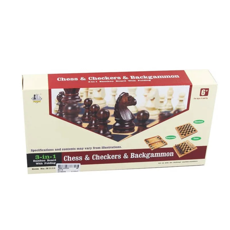 Chess + checkers + backgammon (3 in 1) WS0527, wooden, 50x50 cm