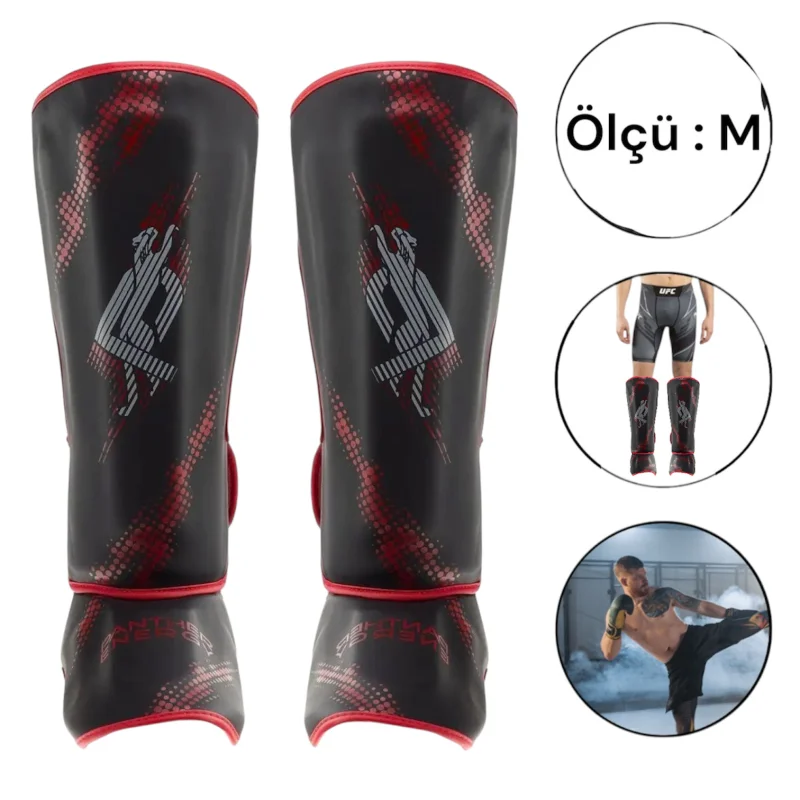 Kickboxing gloves Panther Energy WS1211, black-red, size M