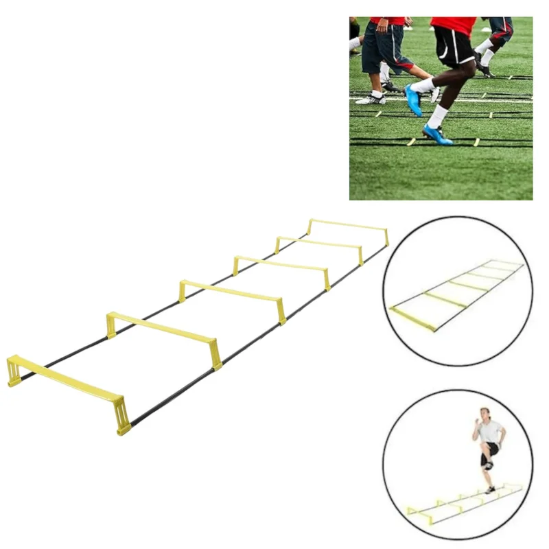 Football training ladder, plastic, height adjustable, 6 plastic steps, width 65 cm, length 3 m - WS1601