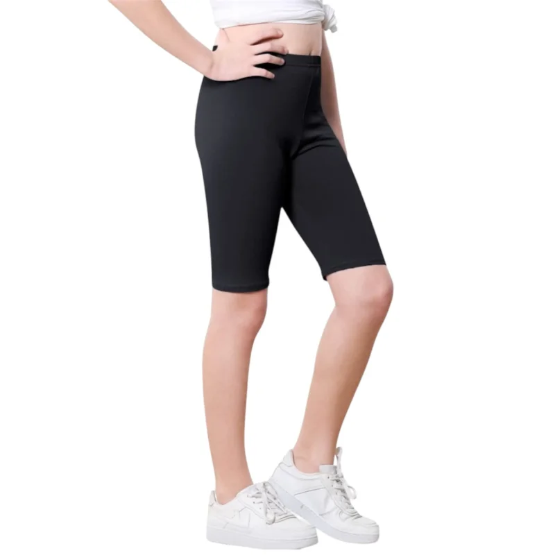 Girls' cycling shorts WS2162, black, fabric, size XL