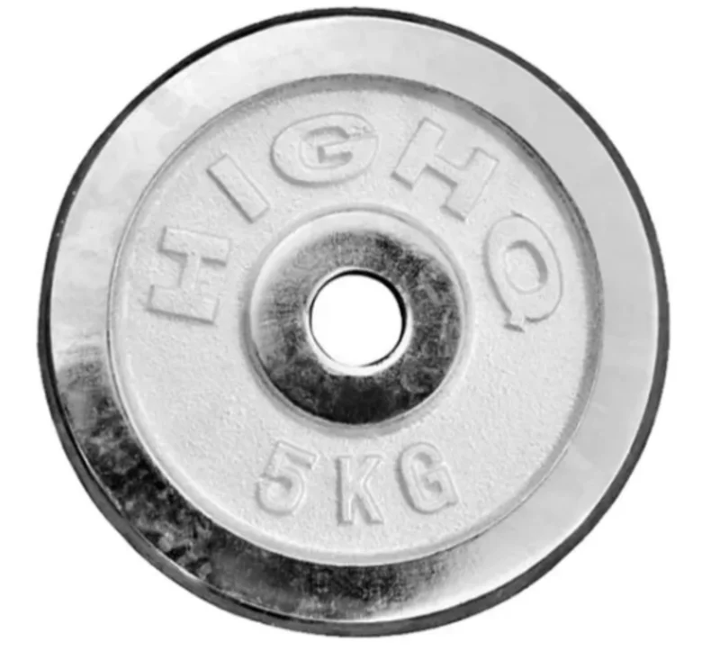 Barbell plate WS0894, 2 pcs x 5 kg, diameter 30 mm, chrome, rustproof, for F30 dumbbells and barbells
