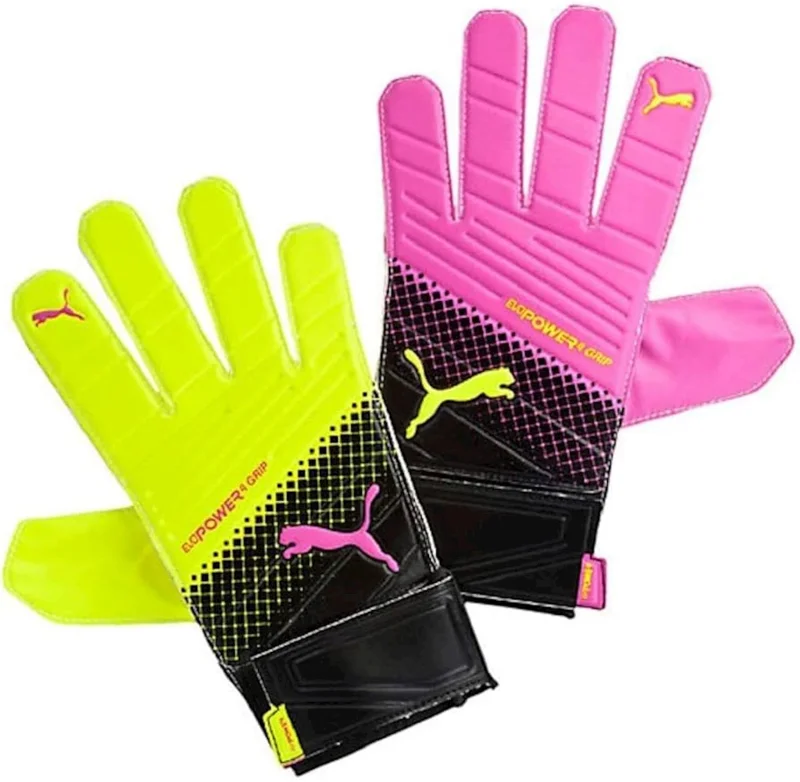 Qapıçı əlcəkləri Puma Evo Power 2 Grip, ölçü 9, yaşıl/çəhrayı