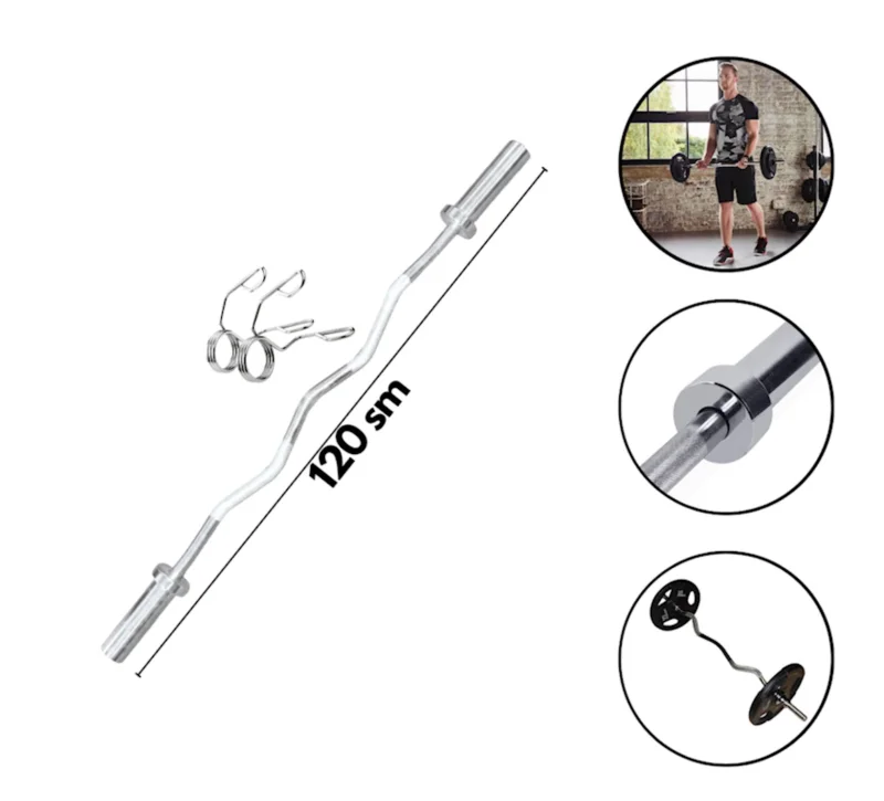 Ştanq üçün qrif WS0095 120 sm, gümüşü