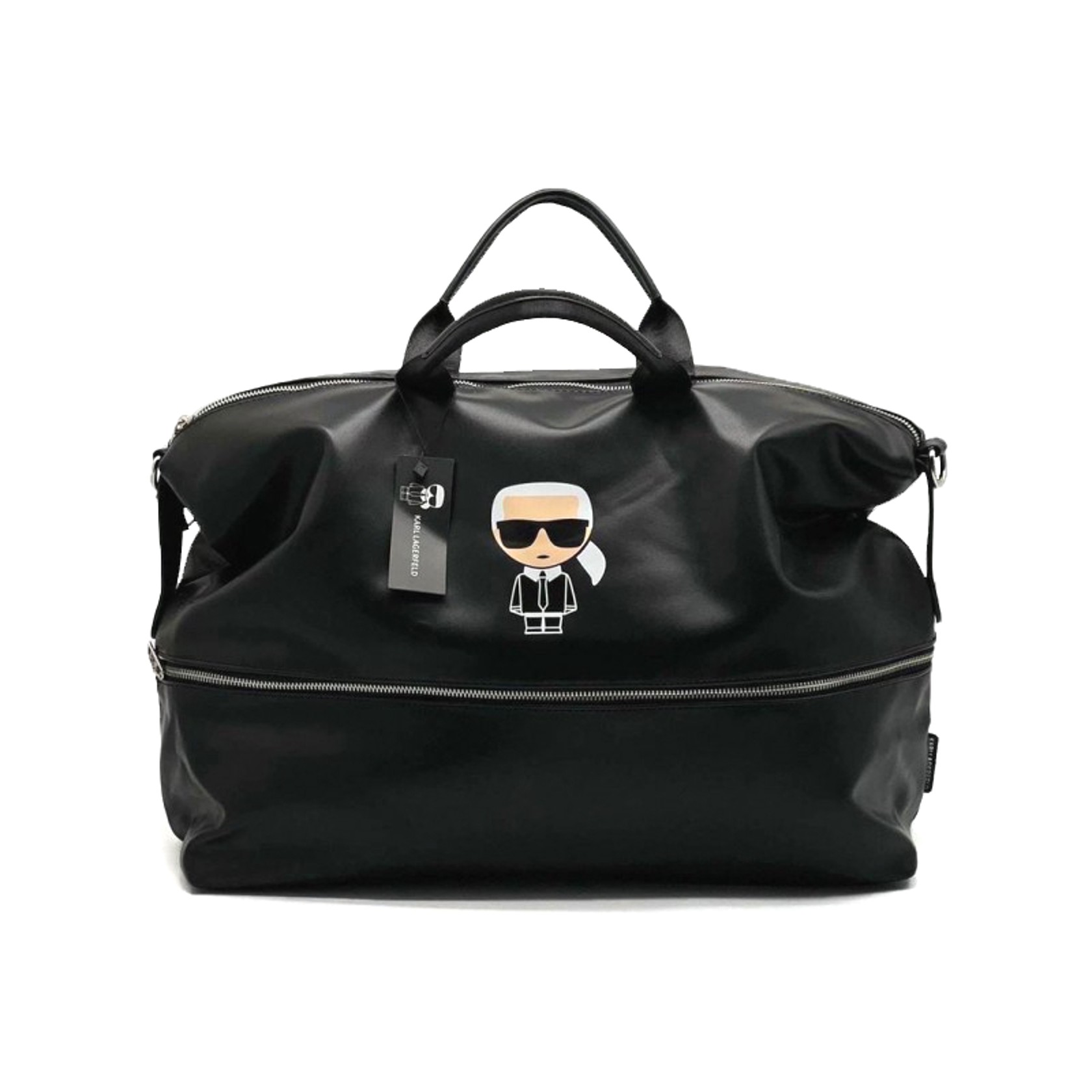 Səyahət çantası Karl Lagerfeld SMRTSHh14JRD, dəri, qara