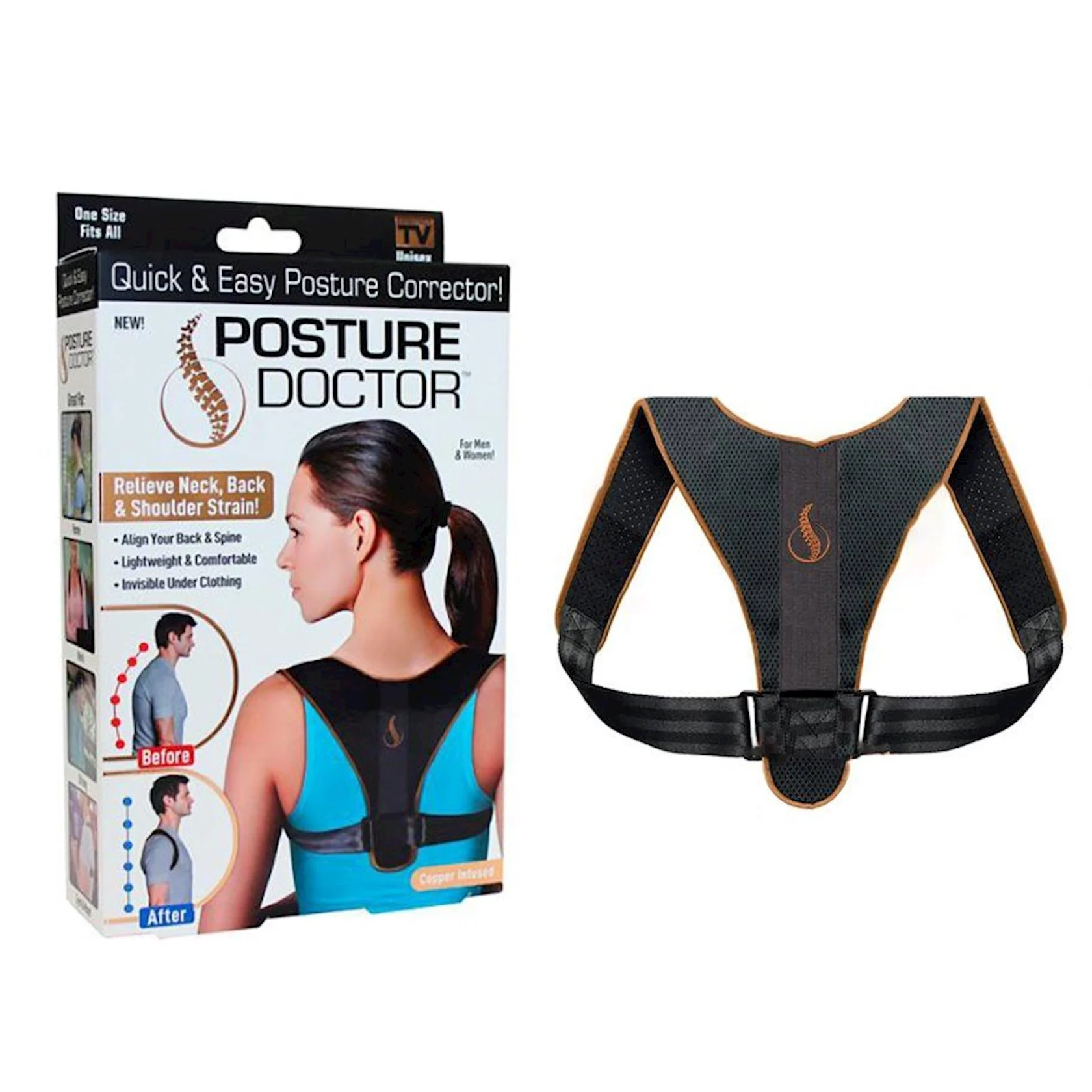 Duruş düzəldicisi Posture Doctor, qara