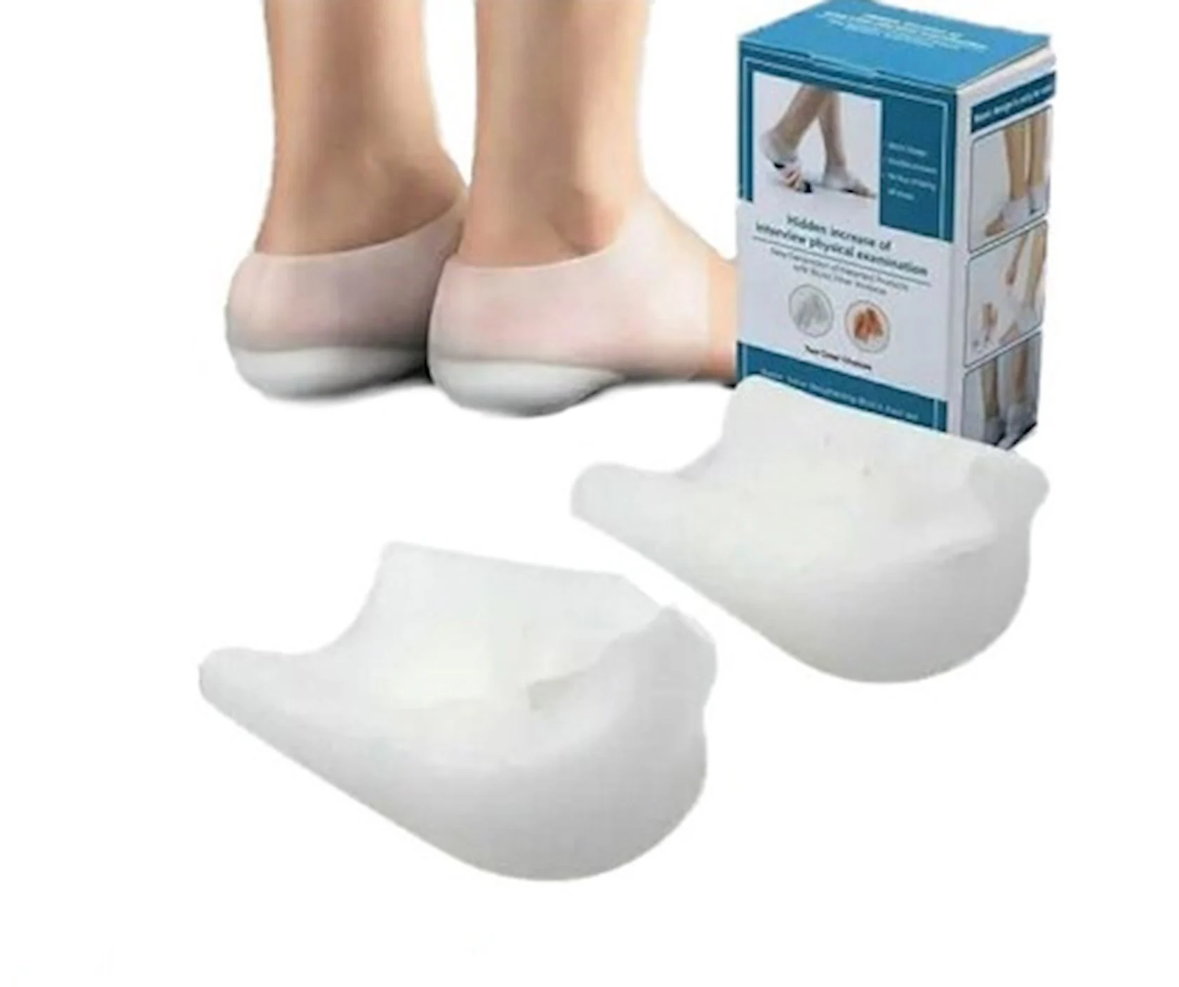Invisible Height Increase Silicone Heel Pads – Heel Protector & Moisturizing Cups