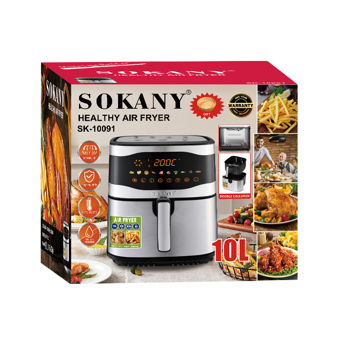 2024 Yeni Dizayn 10L Smart Digital Air Fryer 2200W – Üst və Alt İkili Qızdırma, Yağsız Bişirmə