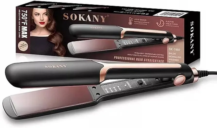 SOKANY SK-1907 Professional Saç Düzləşdirici – Keramik Ütü, Sürətli Qızma