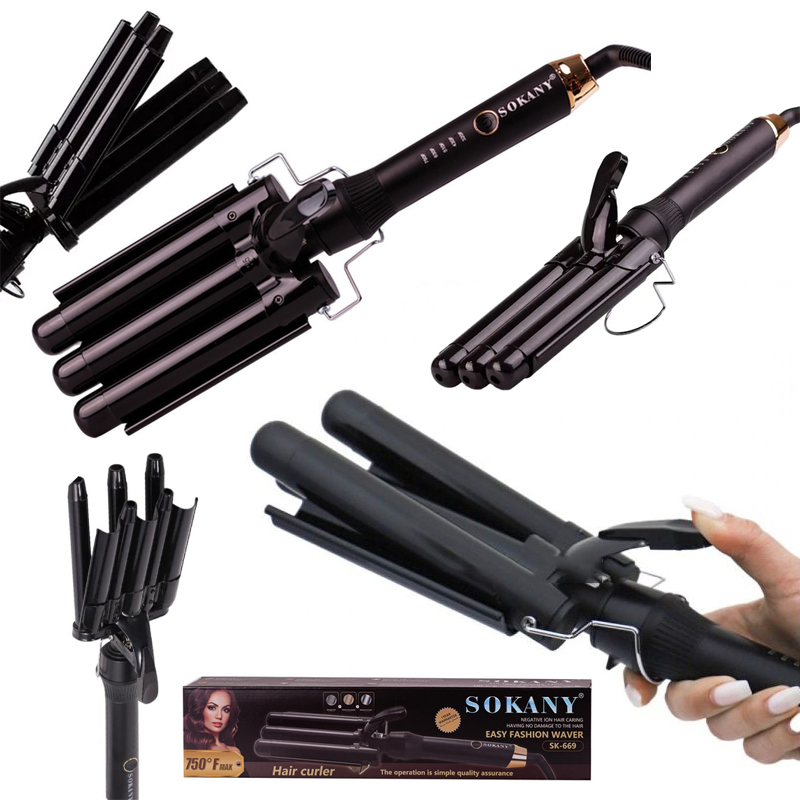 SOKANY SK-669 Saç Qıvırıcı – Hamar Su Dalğaları, Kəramik Örtük