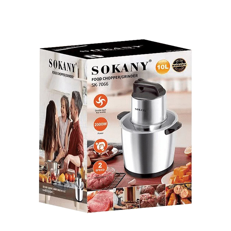 SOKANY SK-7066 Multifunctional Electric Chopper – 2000W Meat & Vegetable Chopper, 2 Speed Settings