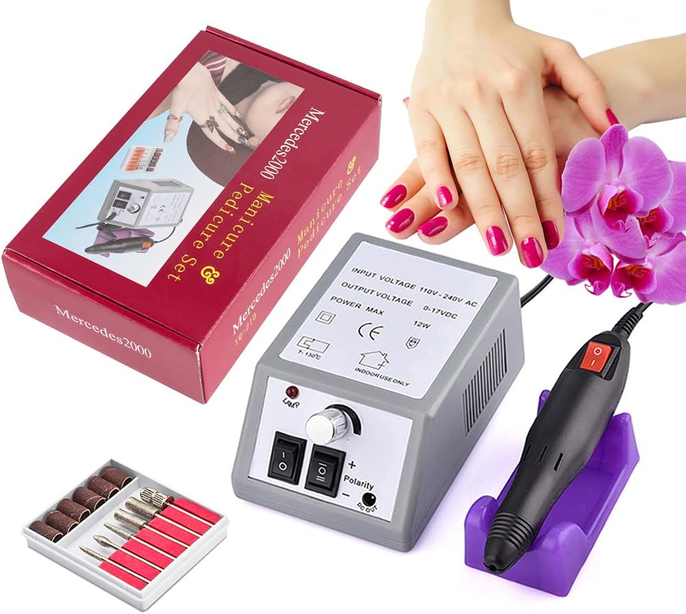 Professional Nail Drill 20000RPM – Electric Manicure & Pedicure Machine for Gel Polish & Acrylic Nails (Silver)